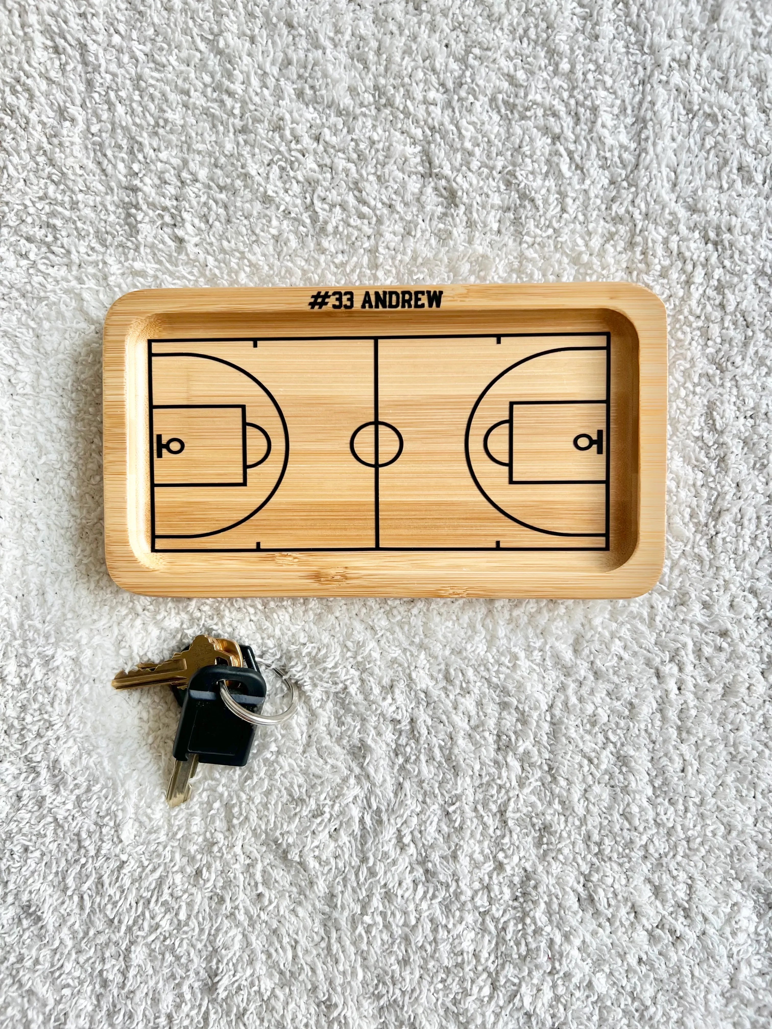 Basketball Wooden Catchall Tray