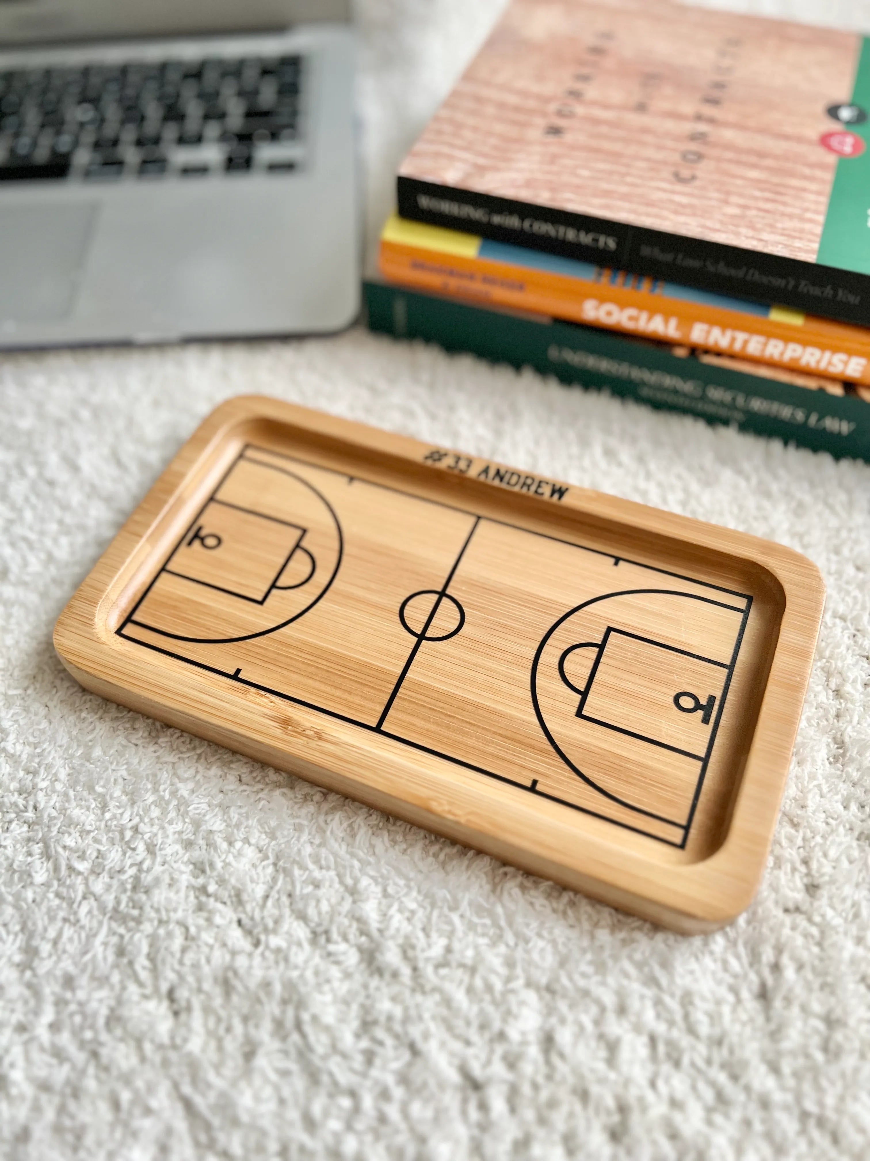 Basketball Wooden Catchall Tray