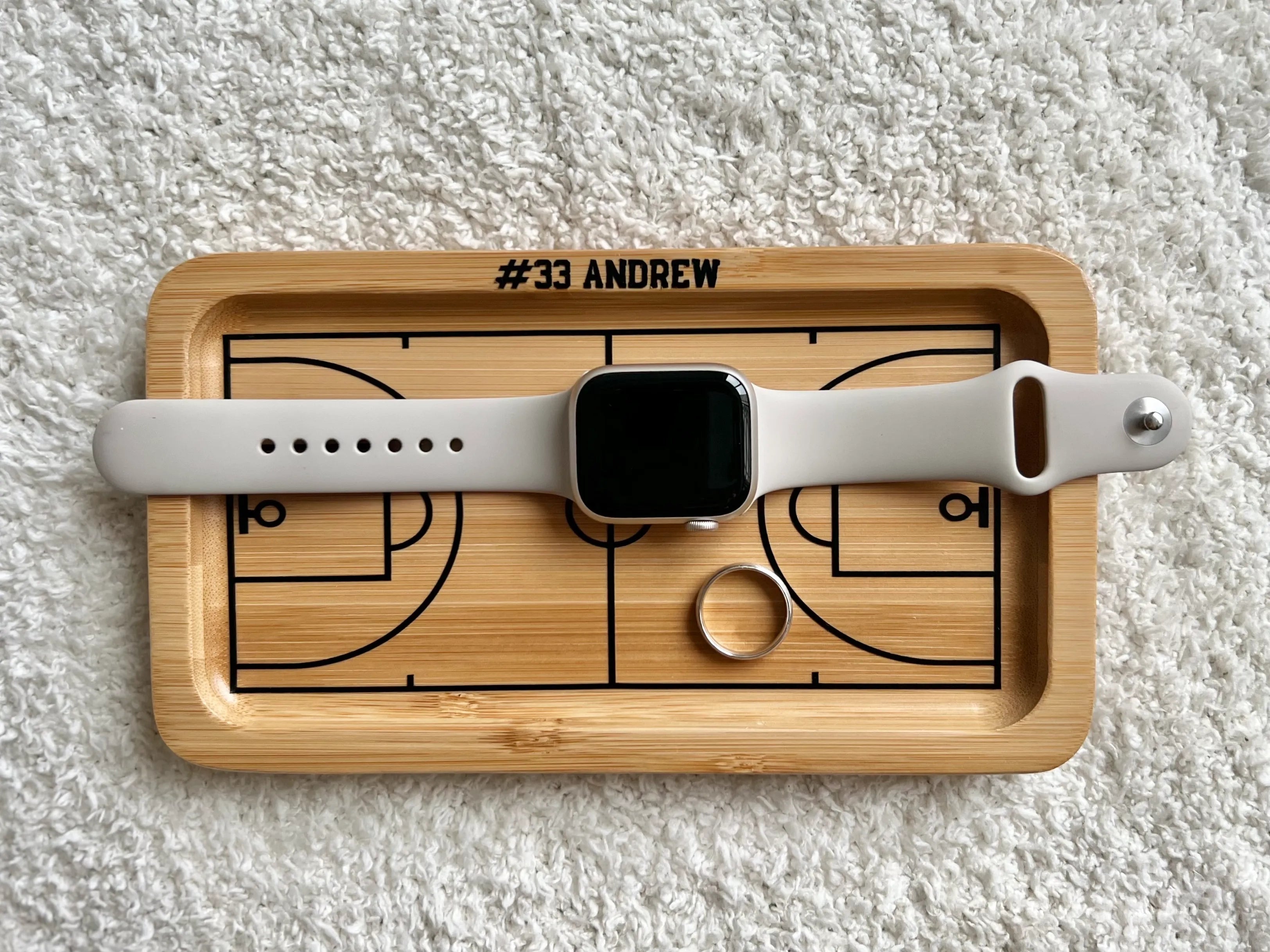 Basketball Wooden Catchall Tray