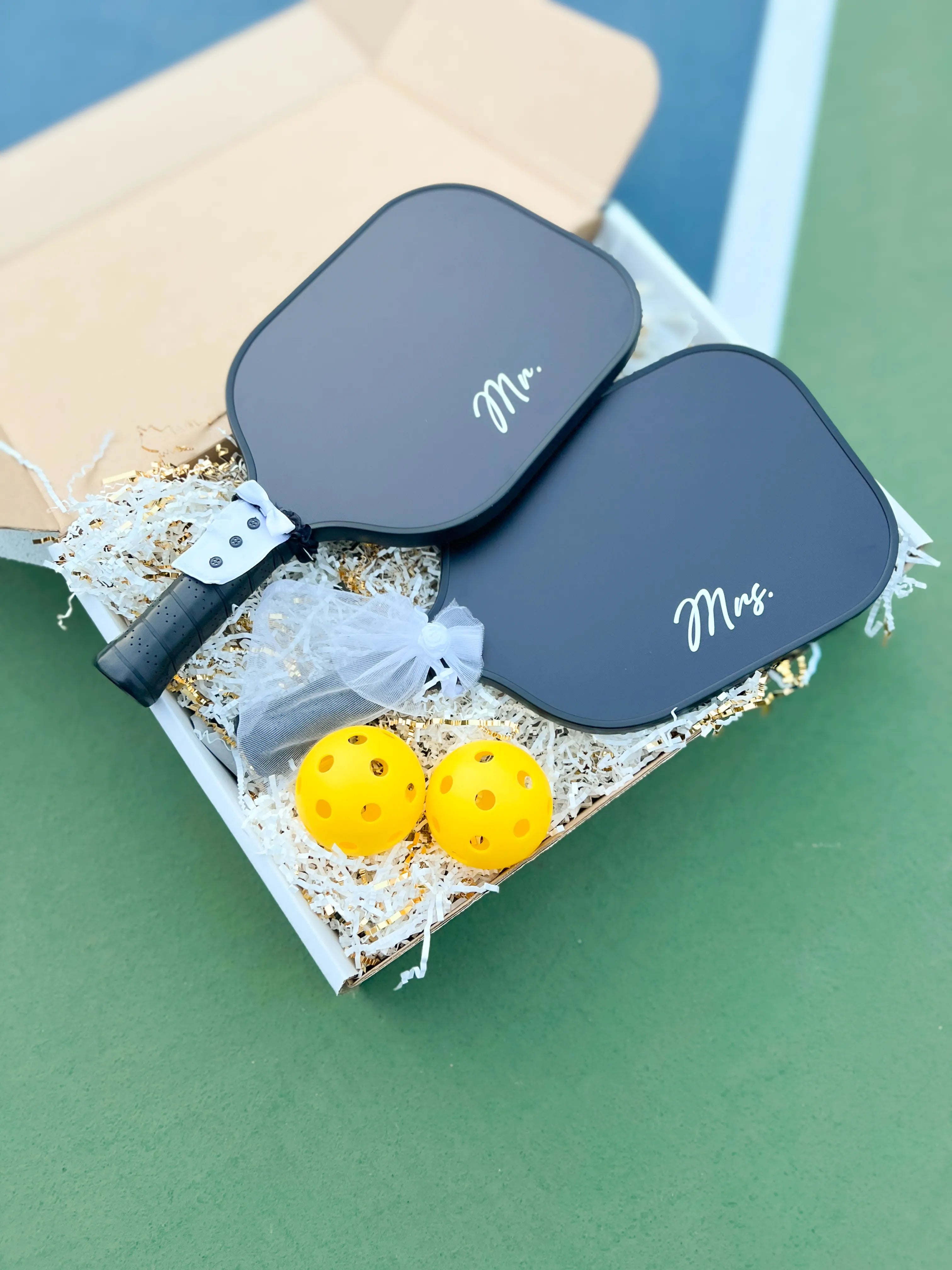 Mr. And Mrs. Engagement Pickleball Gift Set