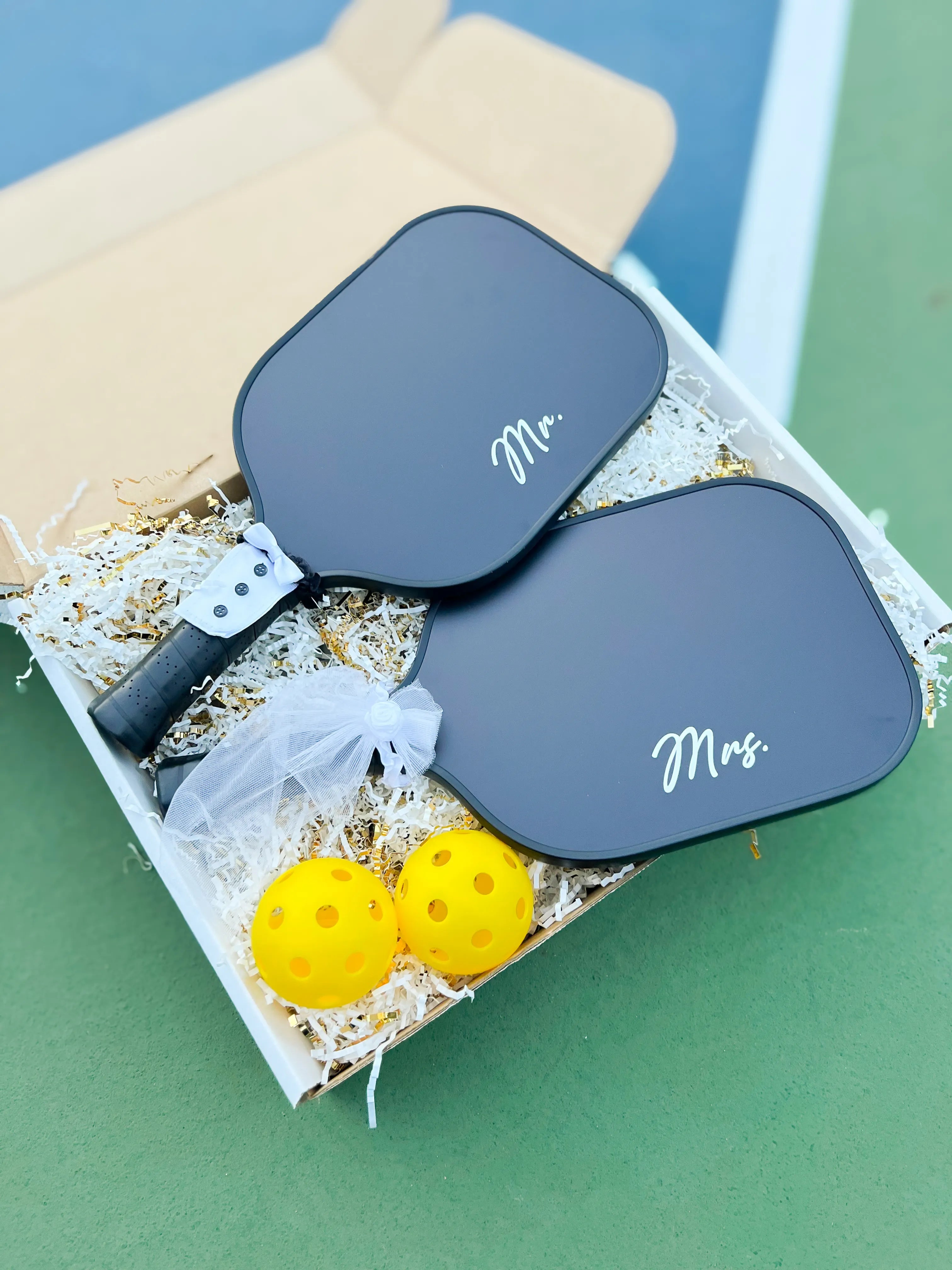 Mr. And Mrs. Engagement Pickleball Gift Set