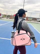 Pink Pickleball Bag for Women with Modern Monogram