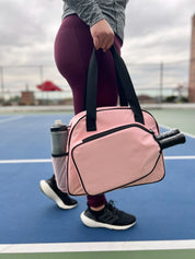Pink Pickleball Bag for Women with Modern Monogram