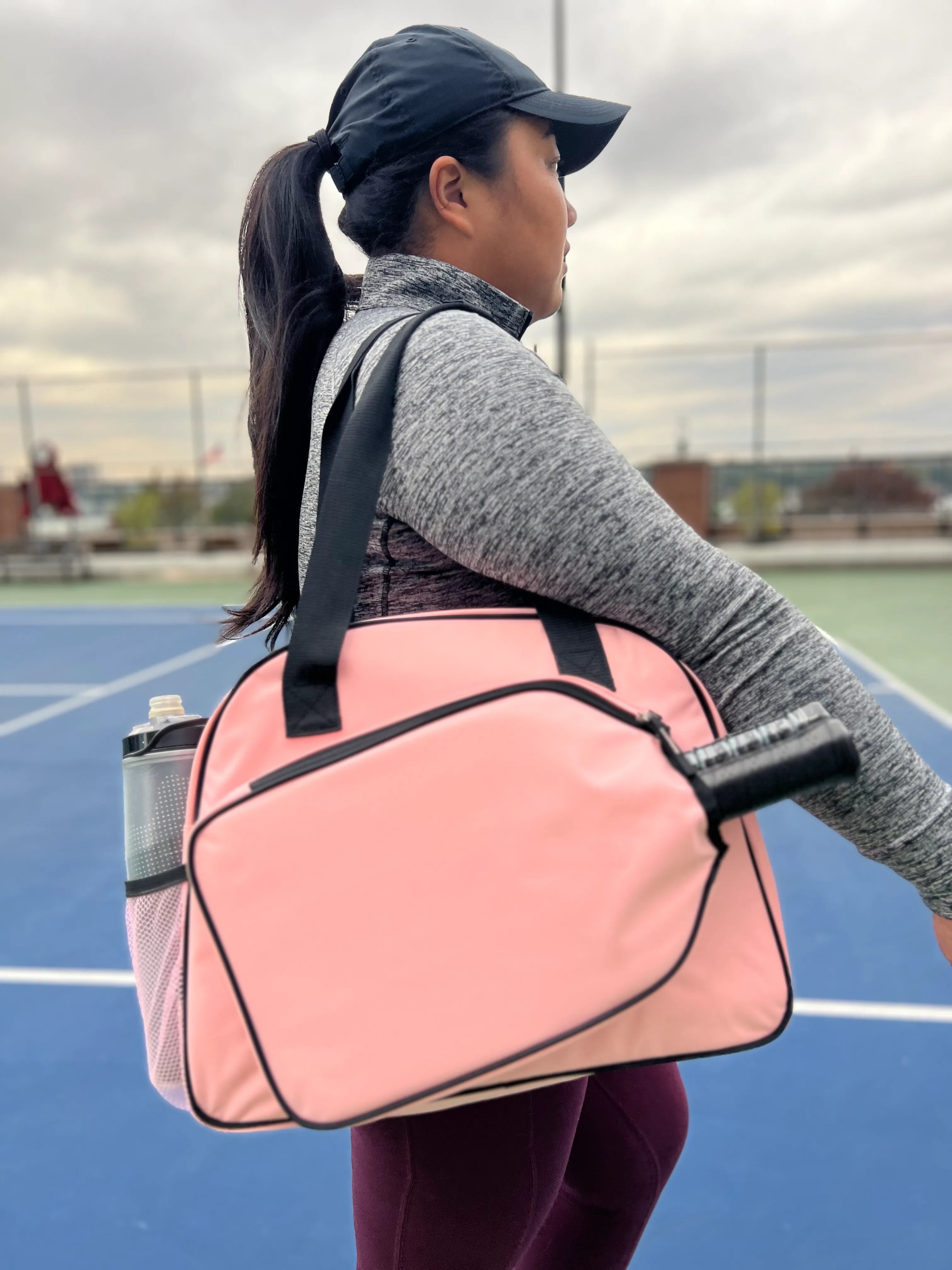 Pink Pickleball Bag for Women with Modern Monogram
