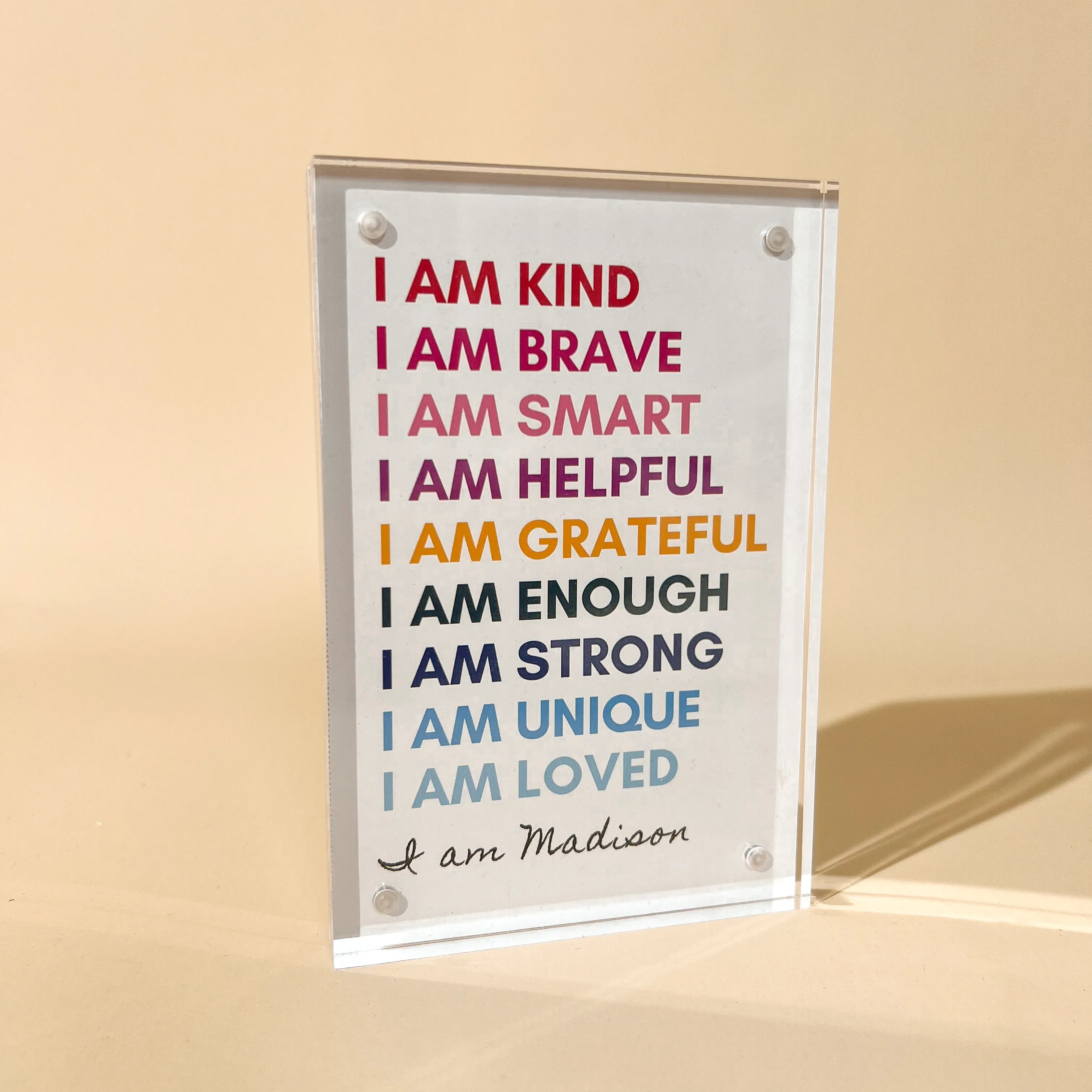 Positive Affirmation Desk Decor for Girls